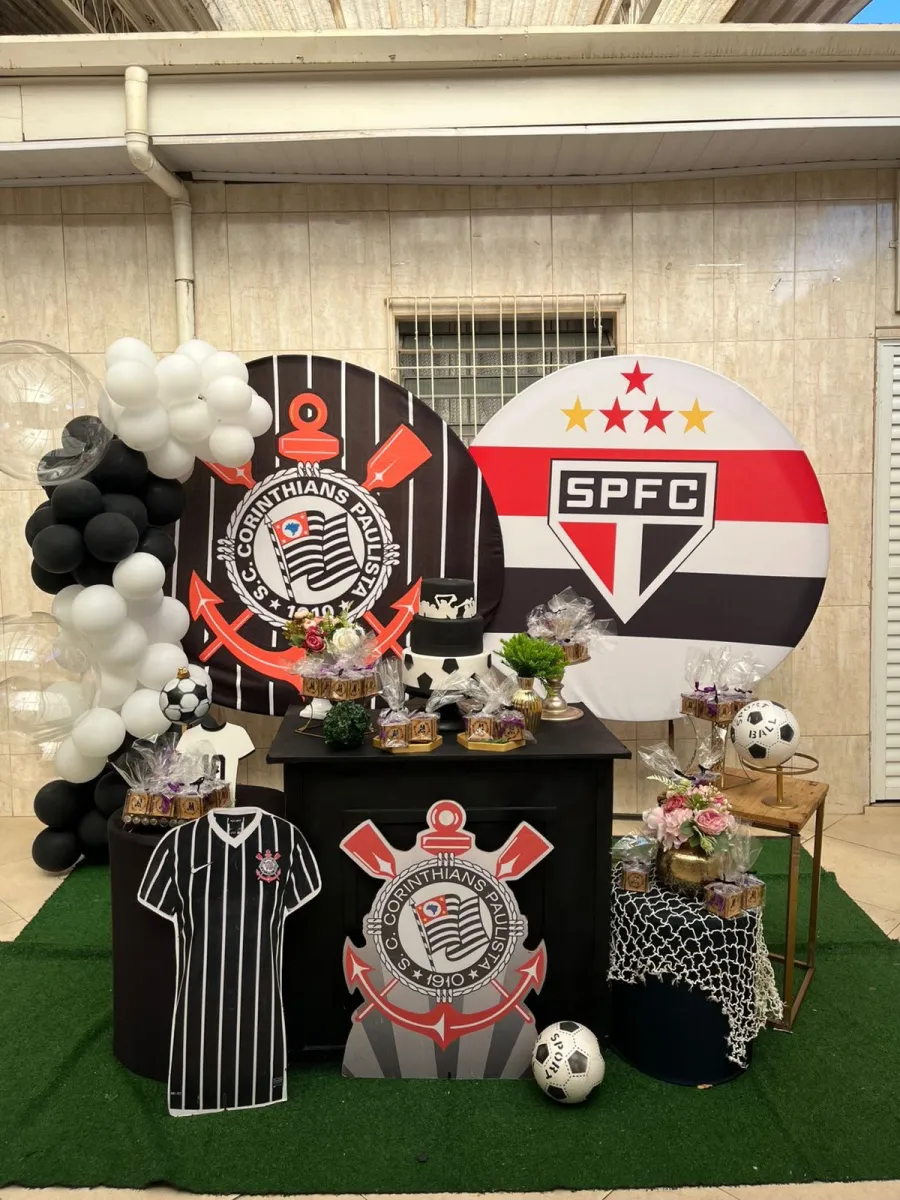 Decoração tema futebol Corinthians e São Paulo