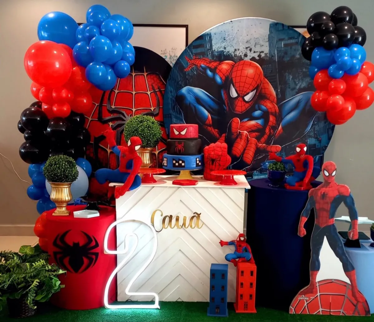 Decoração de festa tema Homem-Aranha